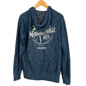 Margaritaville Full Zip JAcket Hoodie Casual Long Sleeve Blue - S